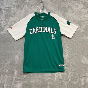Stitches St Louis Cardinals Jersey Mens Small Green St Patricks Day MLB Mesh